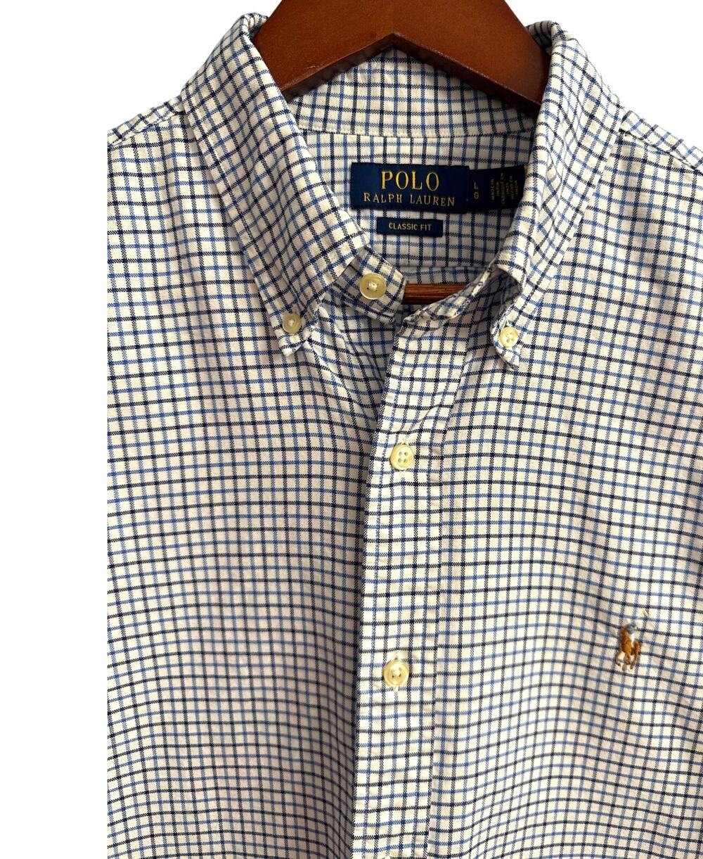 Polo Ralph Lauren Classic Fit Tattersall Plaid Button Down Shirt Men's Large